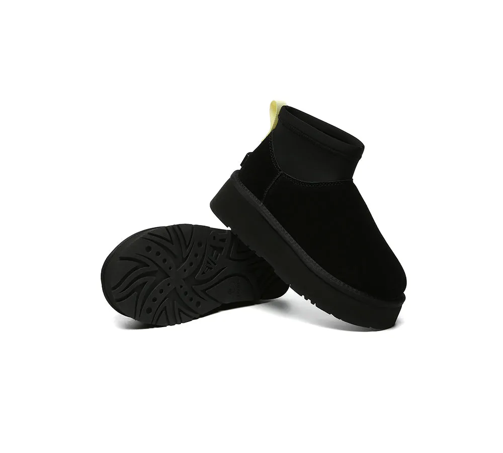 UGG EVERAU® UGG Boots Women Sheepskin Wool Stretchy Ankle Mini Platform Ethel