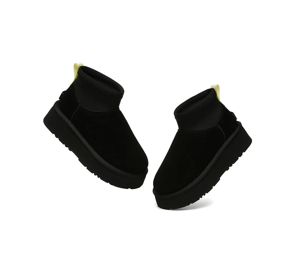 UGG EVERAU® UGG Boots Women Sheepskin Wool Stretchy Ankle Mini Platform Ethel