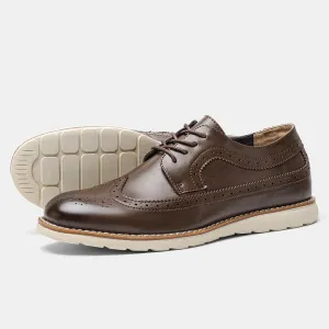 Ultra-Light Brogue Retro Leather Sneakers