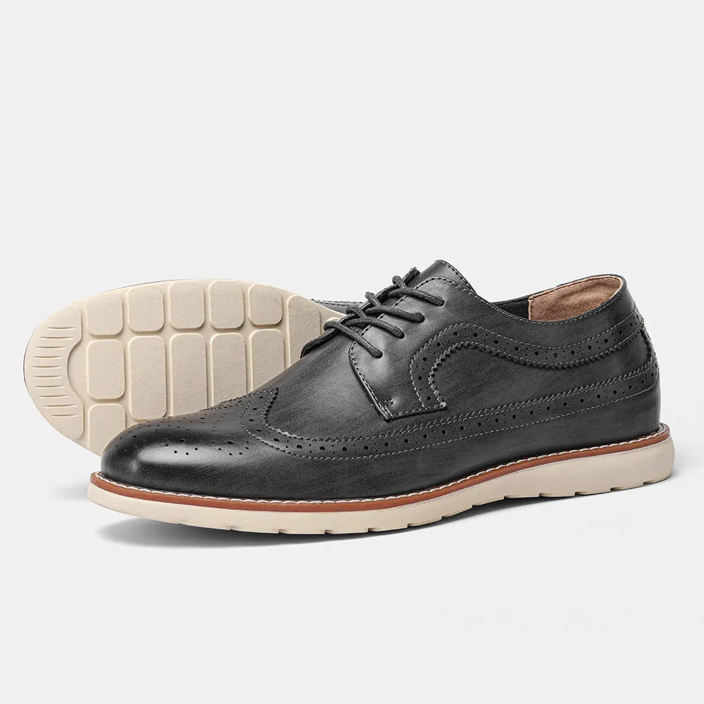 Ultra-Light Brogue Retro Leather Sneakers