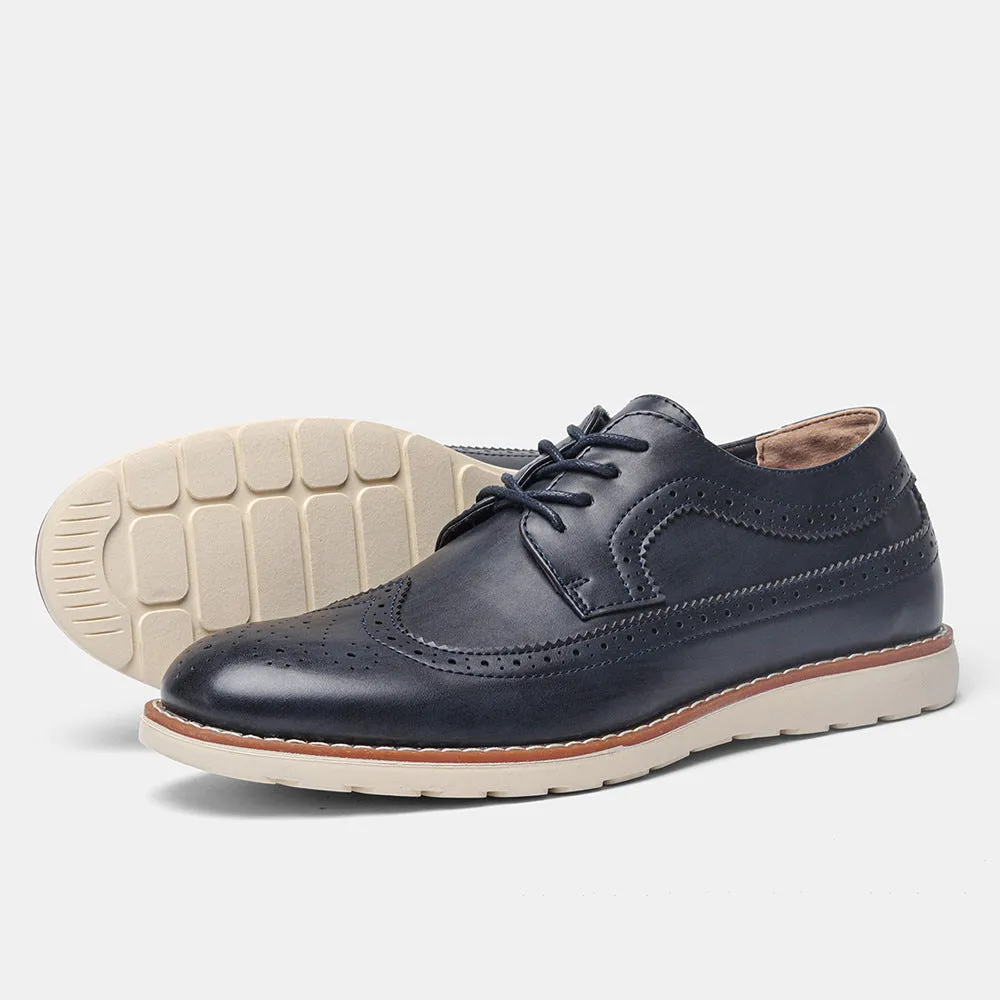 Ultra-Light Brogue Retro Leather Sneakers