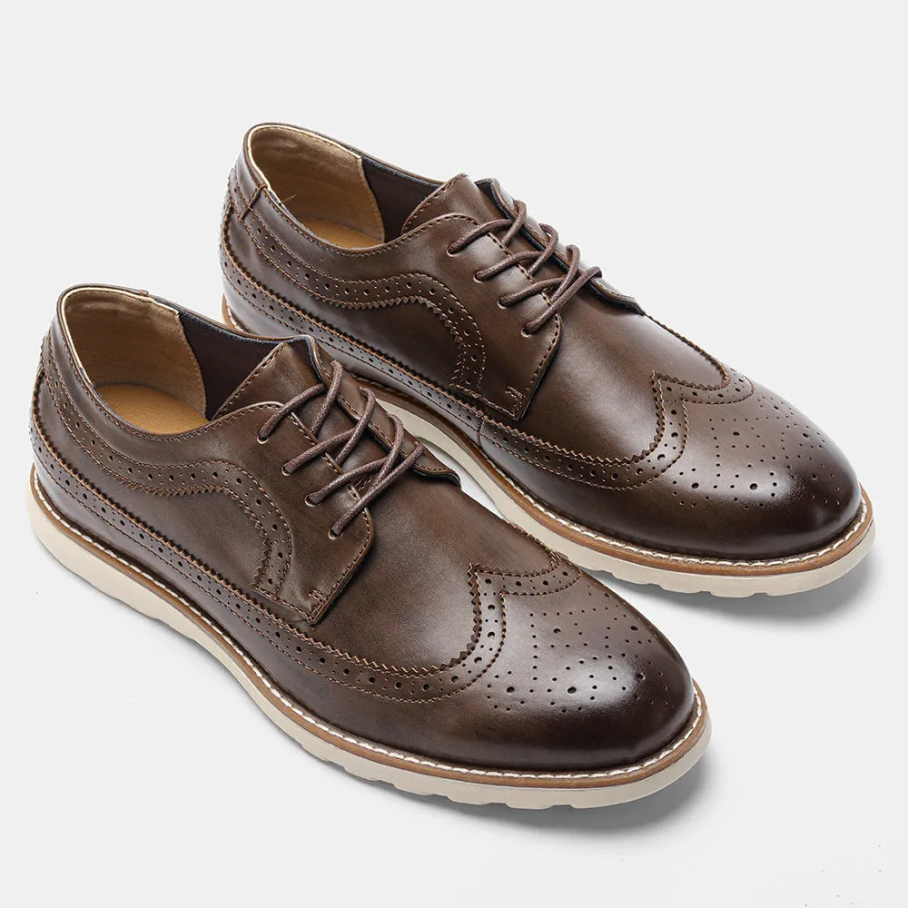Ultra-Light Brogue Retro Leather Sneakers