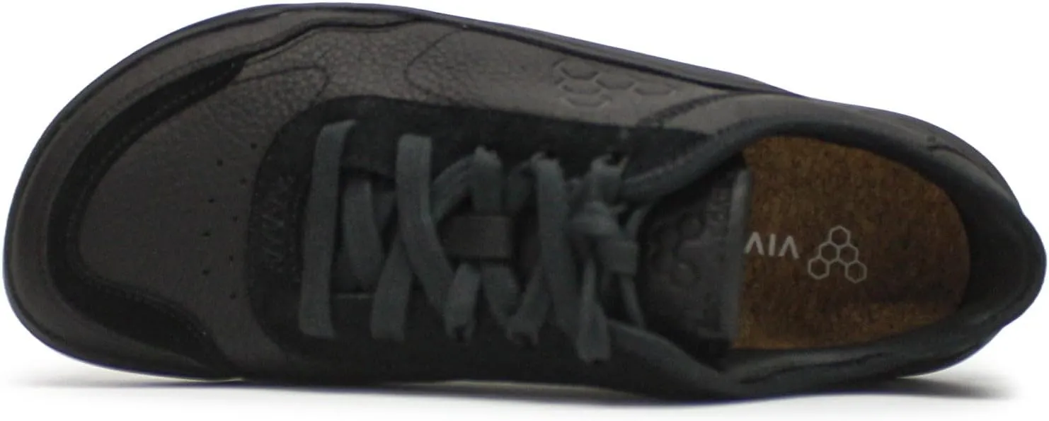 Vivobarefoot Gobi Sneaker Leather Womens Barefoot Shoe | Leather, Lightweight & Puncture Resistant | Wide Fit Grounding Shoes | Obsidian