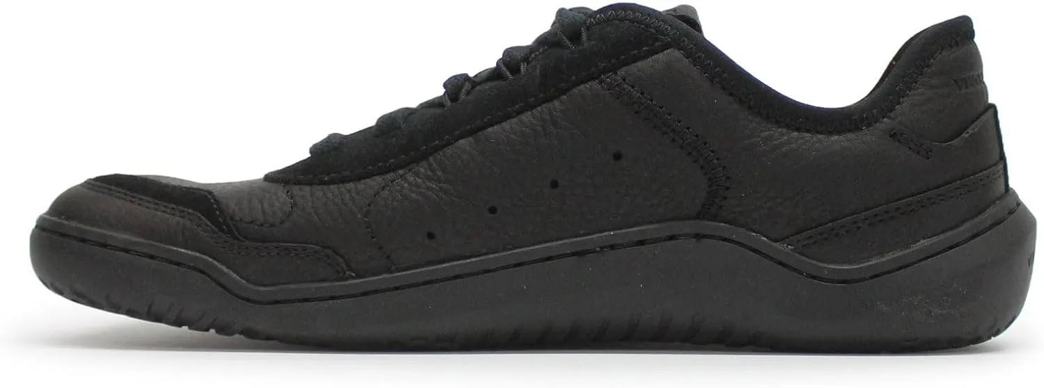 Vivobarefoot Gobi Sneaker Leather Womens Barefoot Shoe | Leather, Lightweight & Puncture Resistant | Wide Fit Grounding Shoes | Obsidian