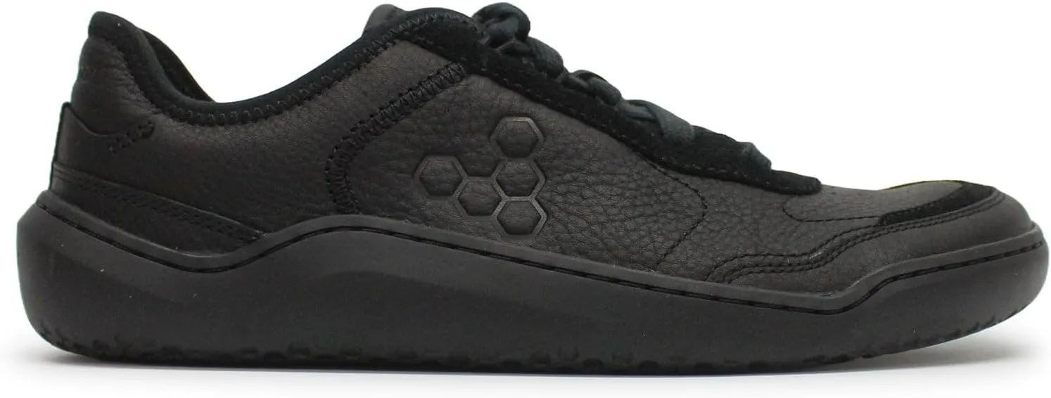 Vivobarefoot Gobi Sneaker Leather Womens Barefoot Shoe | Leather, Lightweight & Puncture Resistant | Wide Fit Grounding Shoes | Obsidian