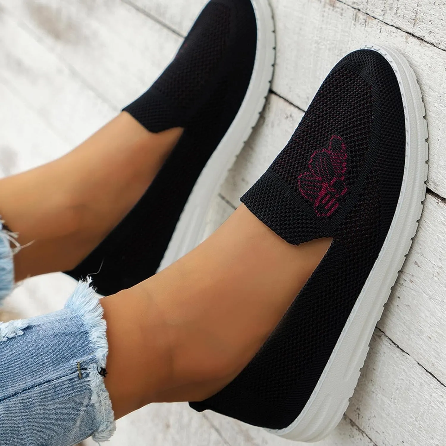 Wedge Sneakers for Women 2023 Zapatos Bajos De Fiesta para Mujer Elegantes Comodos Con Plataforma Black Sneakers for Women Fashionable Platform Wide Sneakers for Women Fashion Slip On Sneakers