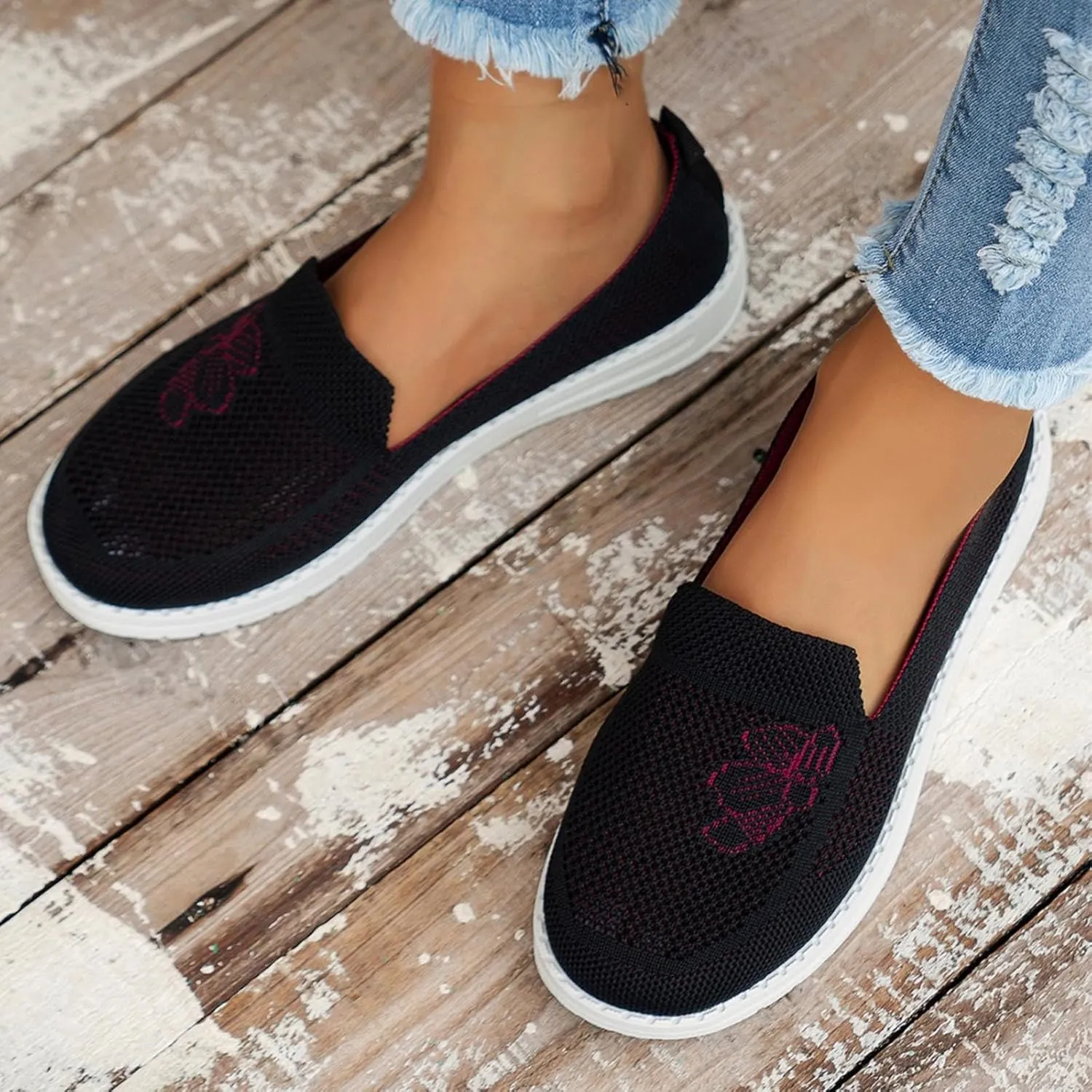 Wedge Sneakers for Women 2023 Zapatos Bajos De Fiesta para Mujer Elegantes Comodos Con Plataforma Black Sneakers for Women Fashionable Platform Wide Sneakers for Women Fashion Slip On Sneakers