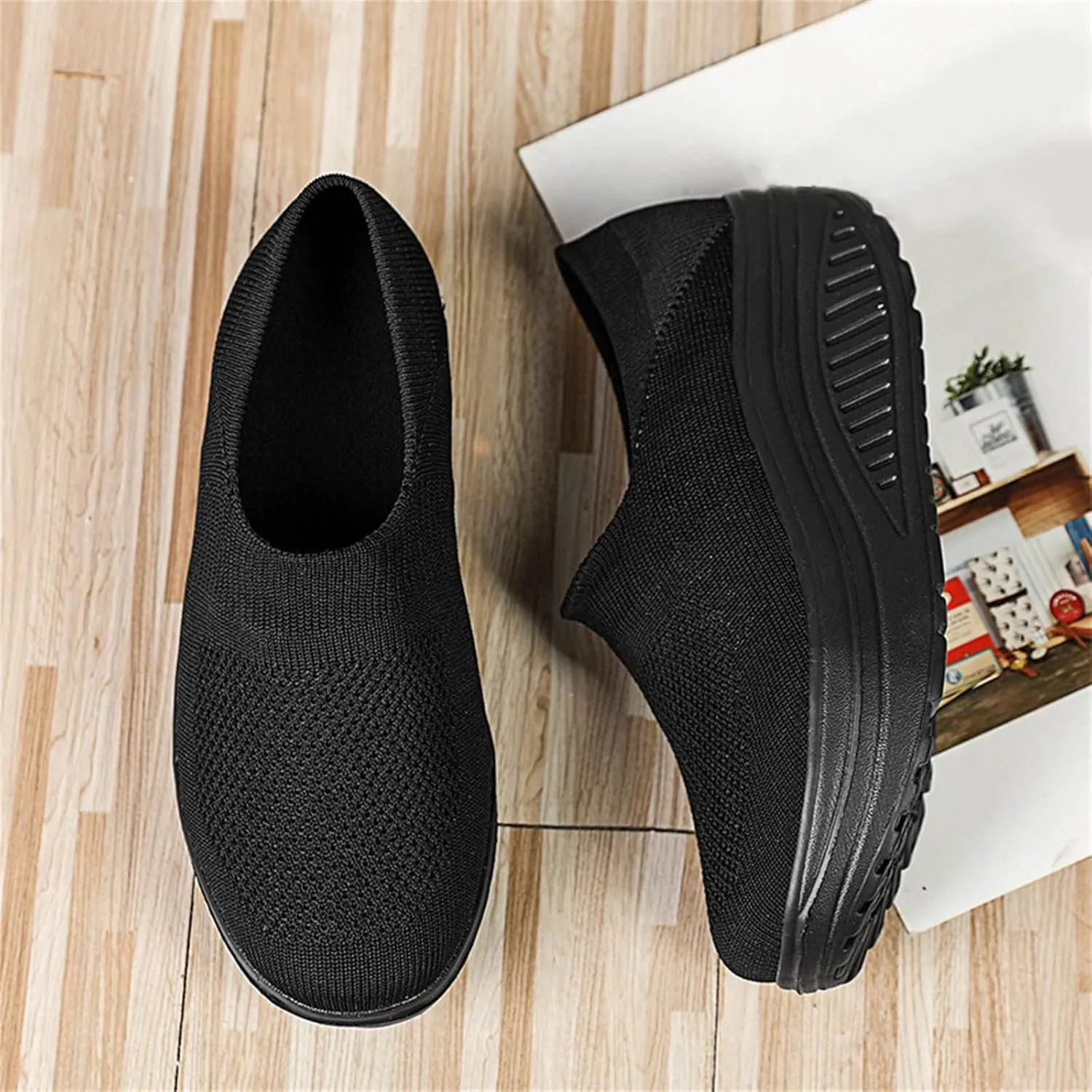 Wedges Sneakers for Women Cute Comfy Work Shoes for Women Slip On Sneakers Women Size 11 Women's Sneakers Wide Width Zapatos De Trabajo para Mujeres Confortables