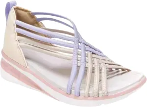 Wide Width Sandals for Women Arch Support Stretch Orthopedic Open Toe Flat Sandal Platform Comfortable Slipper