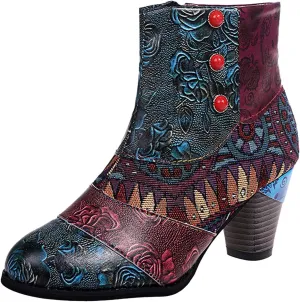Wide Women's Ankle Boots Thick Heel Low Heeled Booties for Women Womens Booties Wide Width Foot Leather Ankle Boots for Women Size 12 Brown Leather Booties for Women High Heel Red Heel Booties Women Ankle Boots