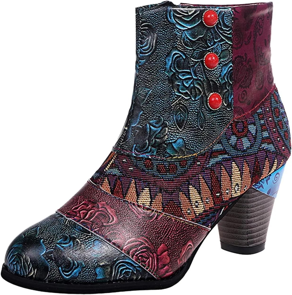 Wide Women's Ankle Boots Thick Heel Low Heeled Booties for Women Womens Booties Wide Width Foot Leather Ankle Boots for Women Size 12 Brown Leather Booties for Women High Heel Red Heel Booties Women Ankle Boots
