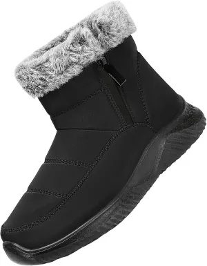 Winter Boots for Women Snow Warm Fu Lined aterproof Ankle Booties Slip On Non Slip Flat Comfortable Womens Shoes