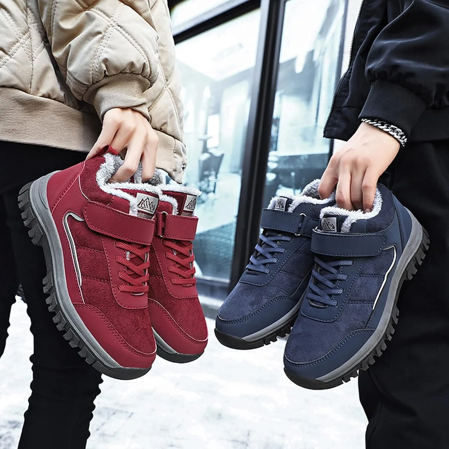 Winter Boots for Women Wide Width Non Slip Winter Boots for Women Waterproof Women Waterproof Winter Boots Tall Snow Boots for Women Botas De Invierno Para Mujer Negros De Piel