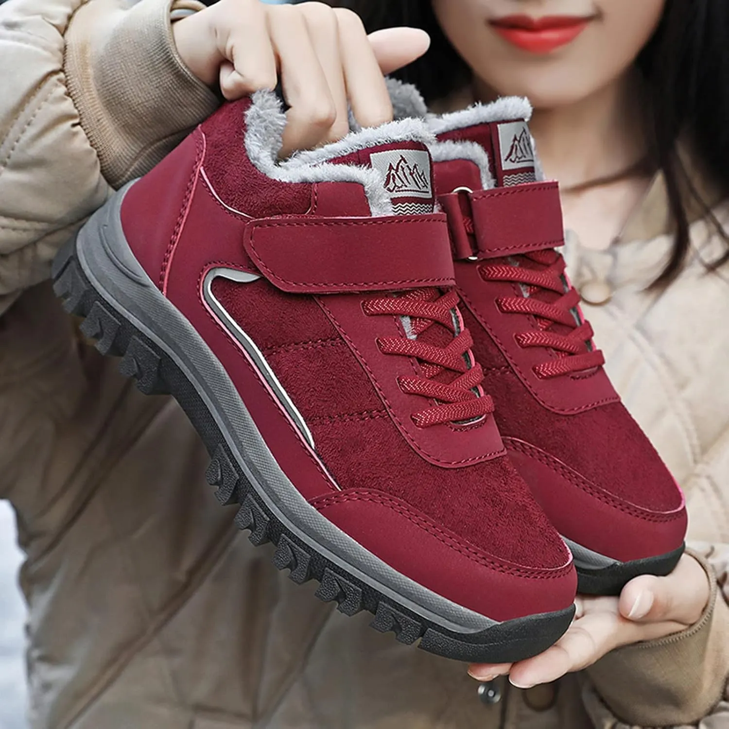 Winter Boots for Women Wide Width Non Slip Winter Boots for Women Waterproof Women Waterproof Winter Boots Tall Snow Boots for Women Botas De Invierno Para Mujer Negros De Piel