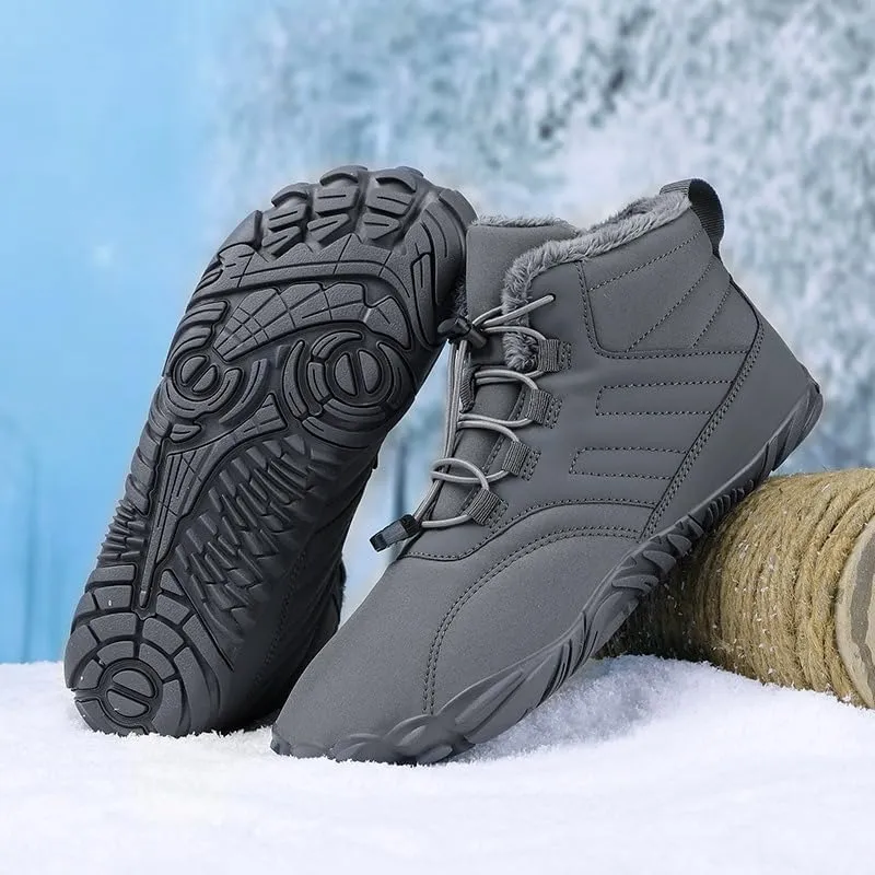 Winter Footwear Barefoot Boots Womens Warm Snow Boot Slip on Barefoot Boots Men Wide Waterproof Hiking Boots Men's Outdoor Hiking Walking Shoes