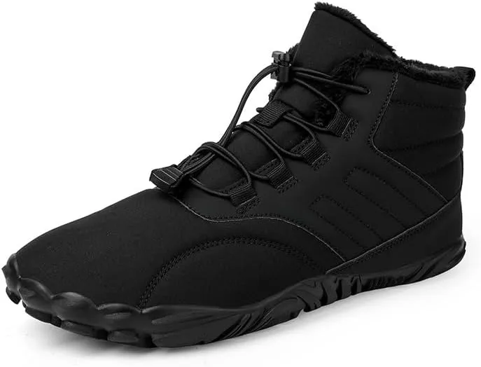 Winter Footwear Barefoot Boots Womens Warm Snow Boot Slip on Barefoot Boots Men Wide Waterproof Hiking Boots Men's Outdoor Hiking Walking Shoes