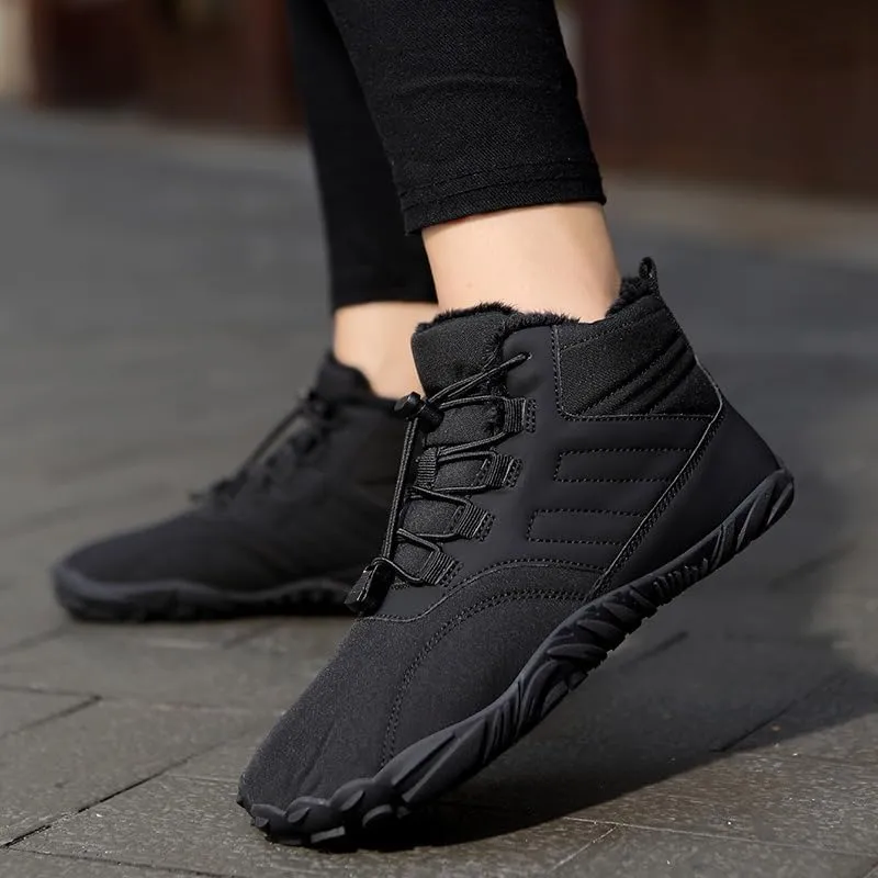 Winter Footwear Barefoot Boots Womens Warm Snow Boot Slip on Barefoot Boots Men Wide Waterproof Hiking Boots Men's Outdoor Hiking Walking Shoes