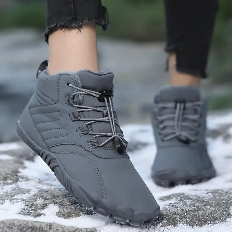 Winter Footwear Barefoot Boots Womens Warm Snow Boot Slip on Barefoot Boots Men Wide Waterproof Hiking Boots Men's Outdoor Hiking Walking Shoes