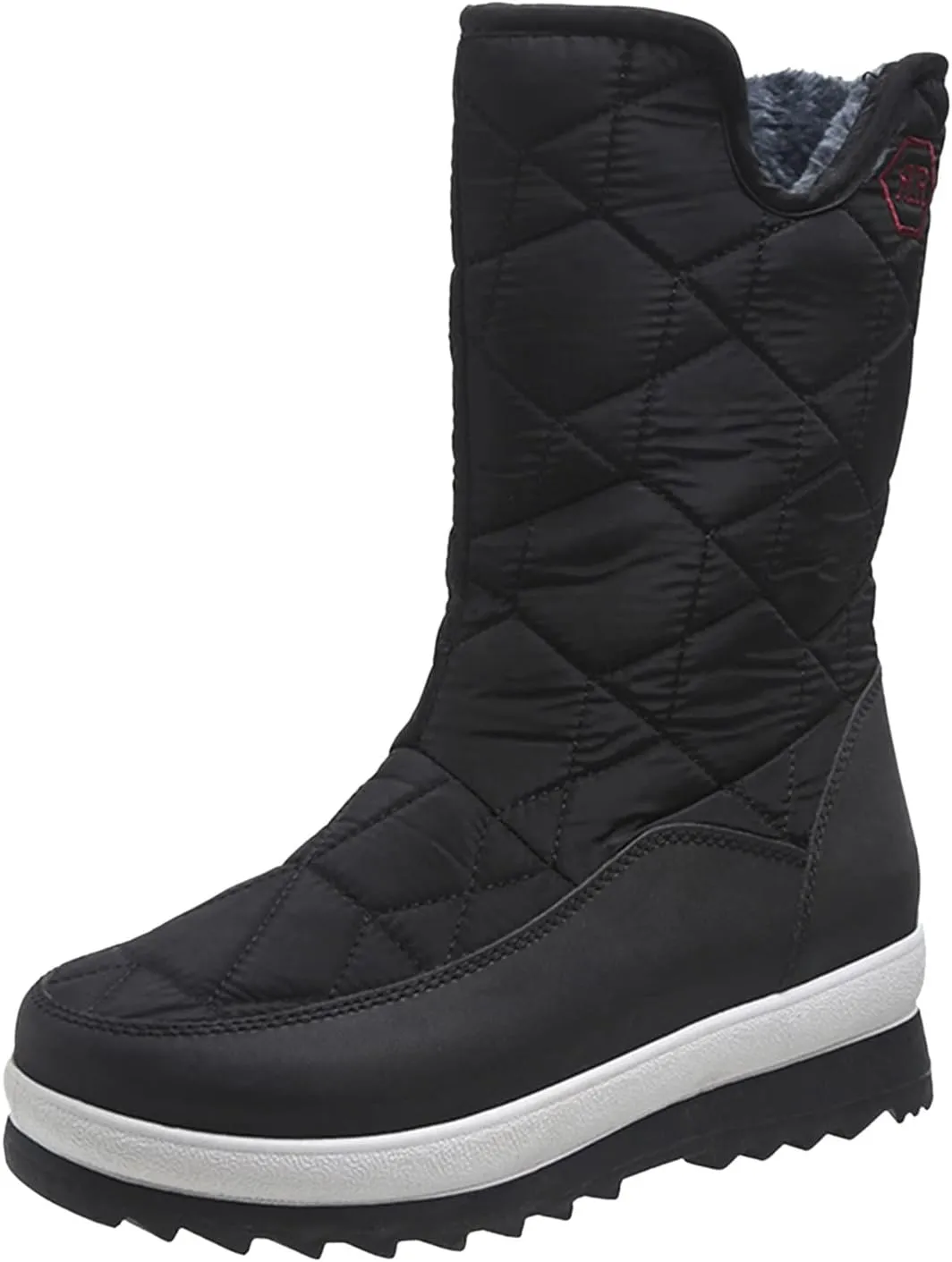 Winter Snow Boots for Women 2023 Black Furry Snow Boots for Women Faux Fur Winter Boots for Women Womens Duck Boots Waterproof Size 11 Botas De Nieve Para Mujer Sin Cordones