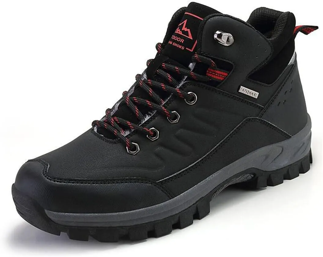 Winter Snow Boots Warm Plush Men's Boots Outdoor Hiking Boots Waterproof Men's Ankle Boots Walking Boots