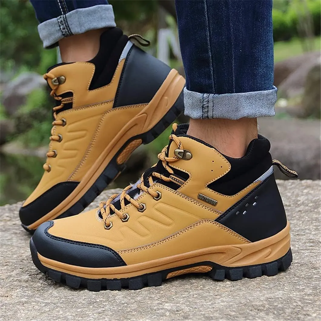 Winter Snow Boots Warm Plush Men's Boots Outdoor Hiking Boots Waterproof Men's Ankle Boots Walking Boots