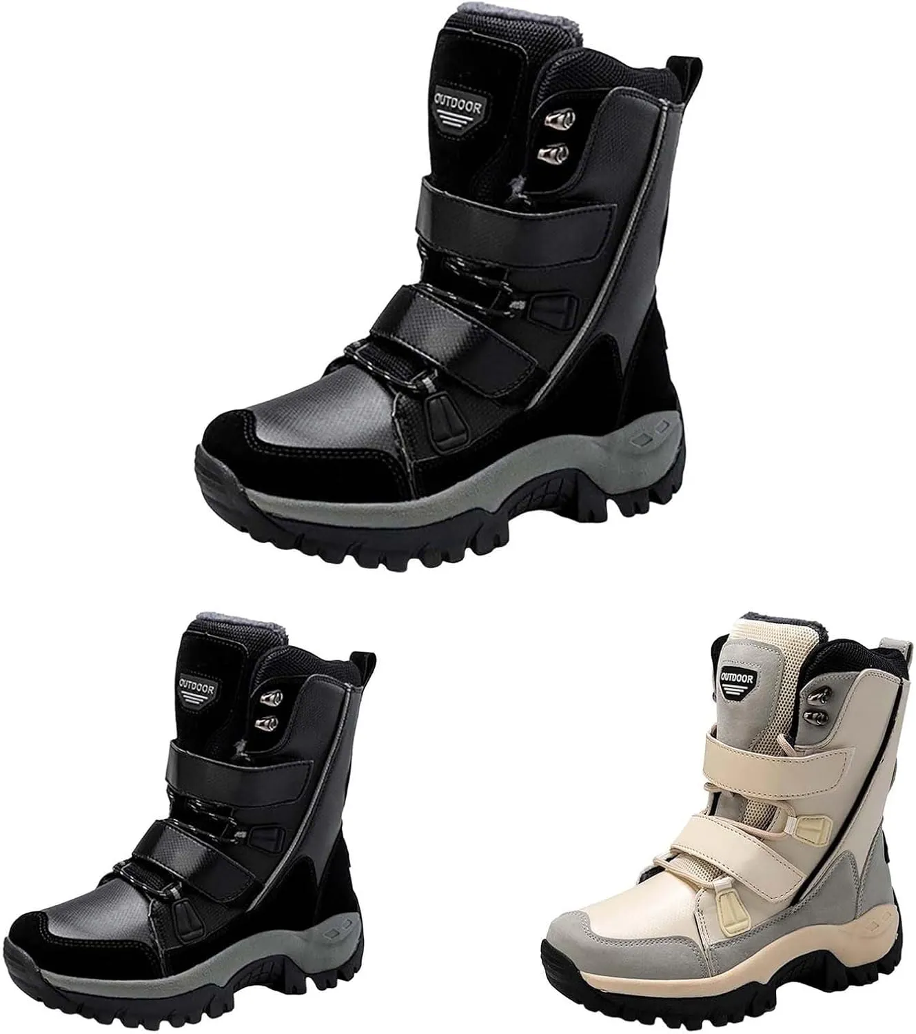 Winter White Boots for Women Size 12 Women's Snow Boots Waterproof White Women Winter Boots Women Waterproof Boots Women Mid Calf Flat Leather Winter Boots Prime of Day Deals