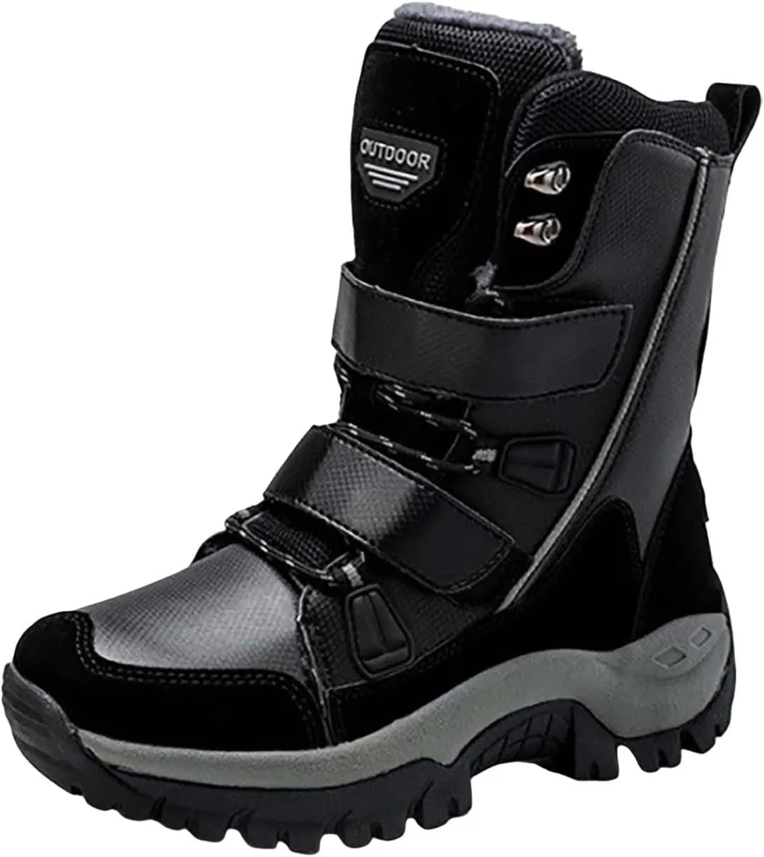 Winter White Boots for Women Size 12 Women's Snow Boots Waterproof White Women Winter Boots Women Waterproof Boots Women Mid Calf Flat Leather Winter Boots Prime of Day Deals