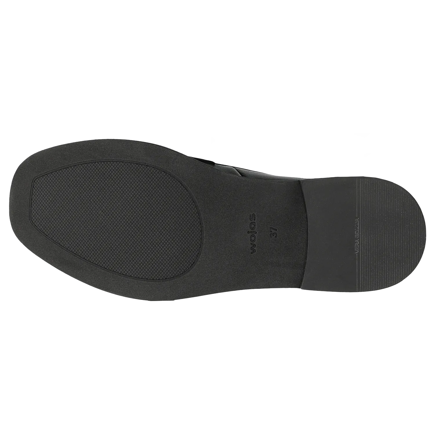 Wojas Black Leather Loafers with Black Logo | 46092-51