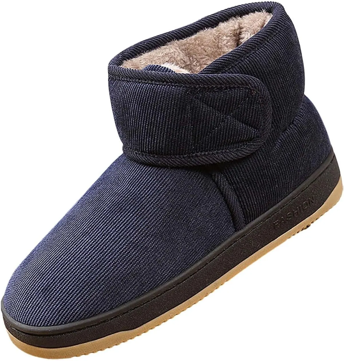 Women Ankle Boots Low Heel Non Slip Cotton Shoes Slip On Walking Boots Soft Sole Flat Shoes Wide Calf Rain Boots