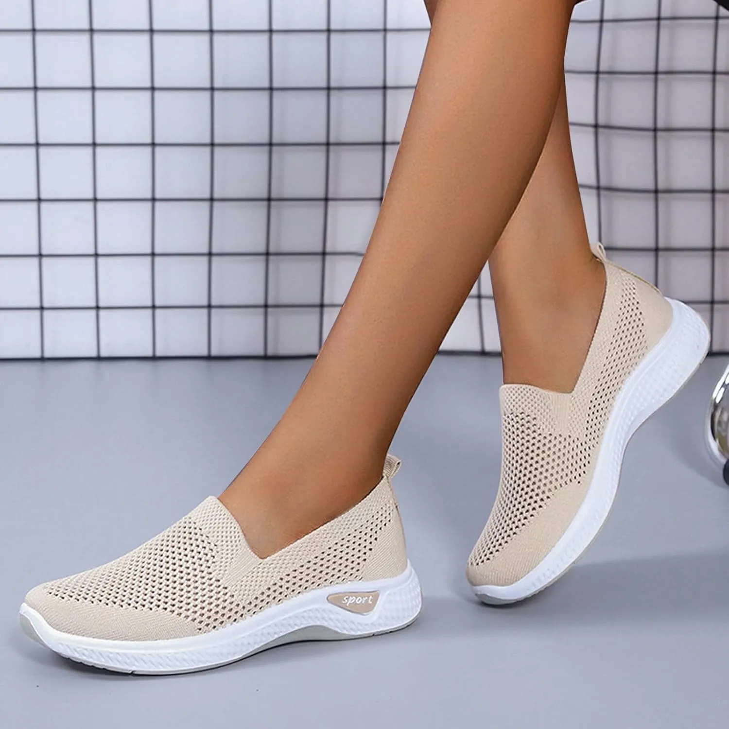 Women Casual Slip On Sneakers Lightweight Walking Shoes Comfortable Canvas Flats Non Slip Breathable Loafers