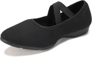 Women Flat Dance Practice Shoes Canvas Ballroom Social Dance Shoes for Beginner
