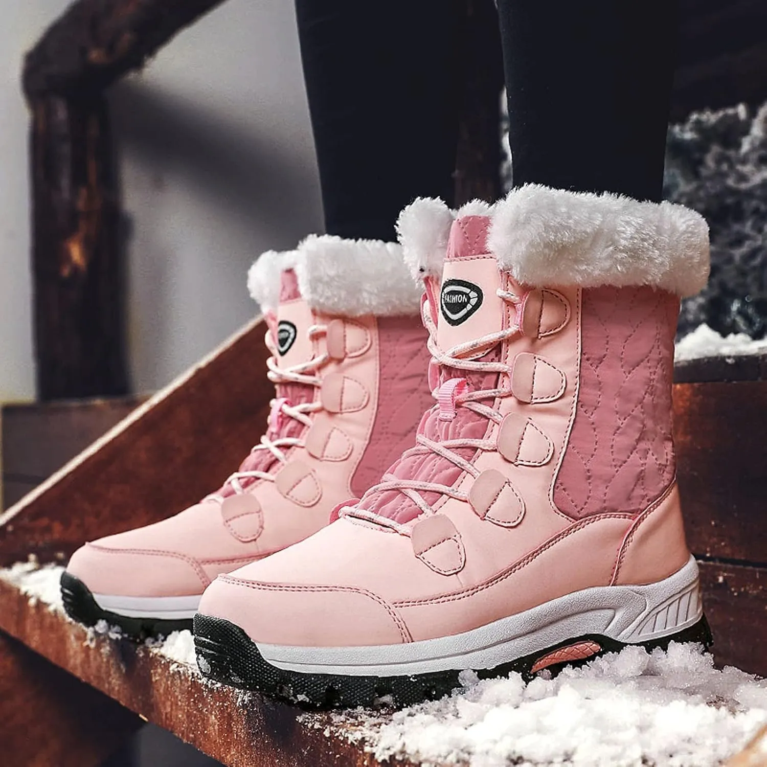 Women Snow Ankle Boots Waterproof Leather Winter Snow Boots Women Size 10 Women's Boots Winter Wide Snowboard Boots Women Botas Para Invierno Mujeres