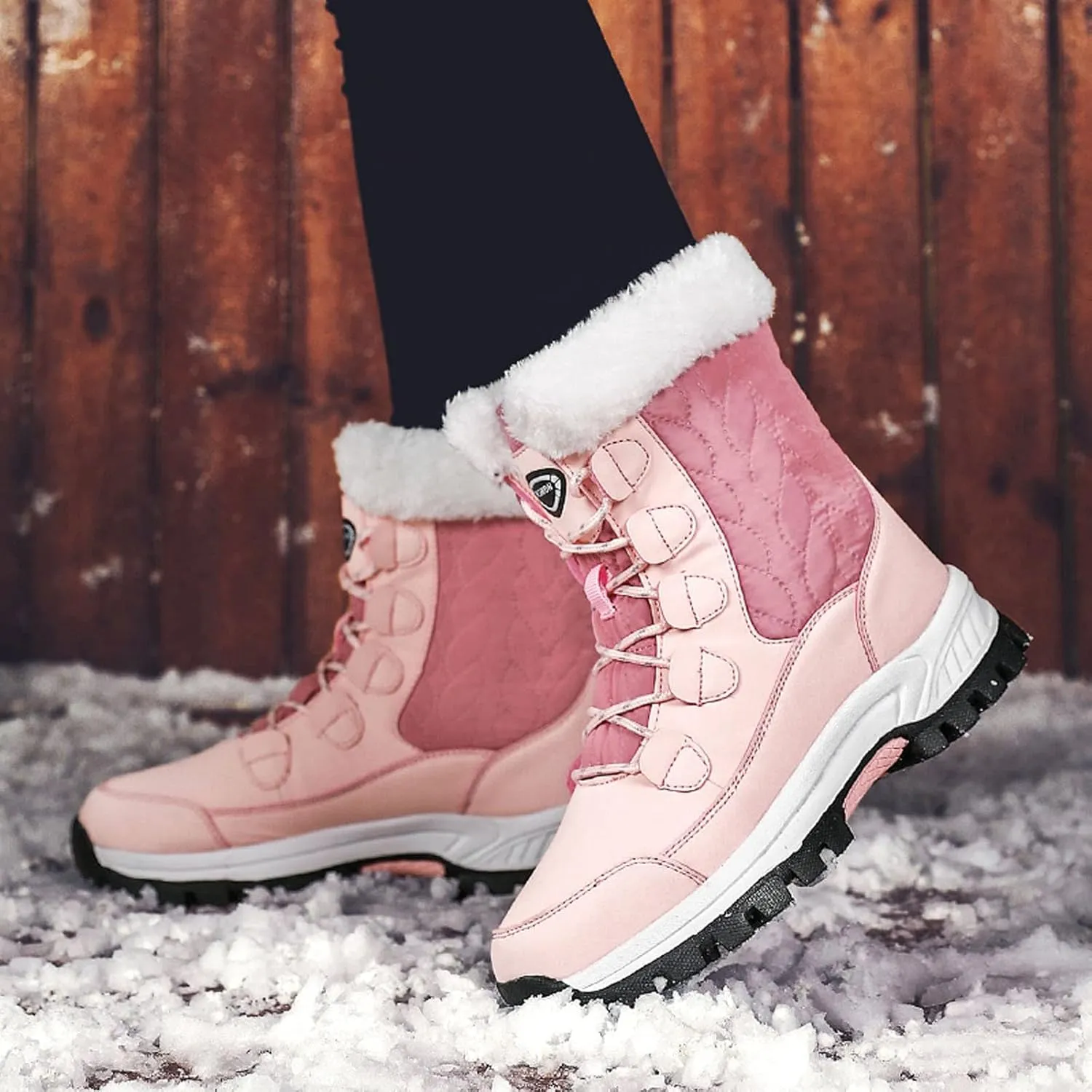 Women Snow Ankle Boots Waterproof Leather Winter Snow Boots Women Size 10 Women's Boots Winter Wide Snowboard Boots Women Botas Para Invierno Mujeres