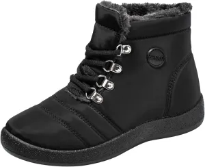 Women Winter Boots Wide Calf White and Black Winter Boots for Women Snow Boots Women Slip On Winter Boots for Women Womens Winter Booties Prime of Day Deals