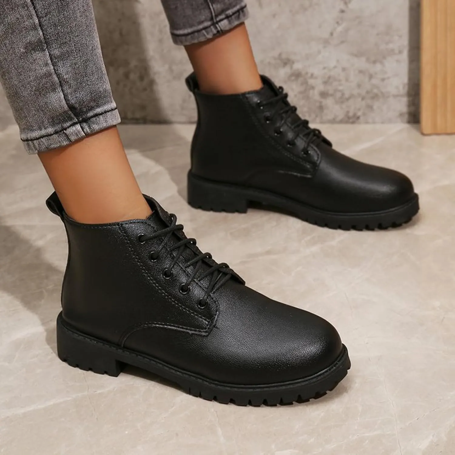 Women's Ankle Boots Black Heeled Boots Non Slip Work Boots Women Chunky Boots for Women 2024 Womens Ankle Boots Flat Low Heel Booties Womens Extra Wide Width Booties