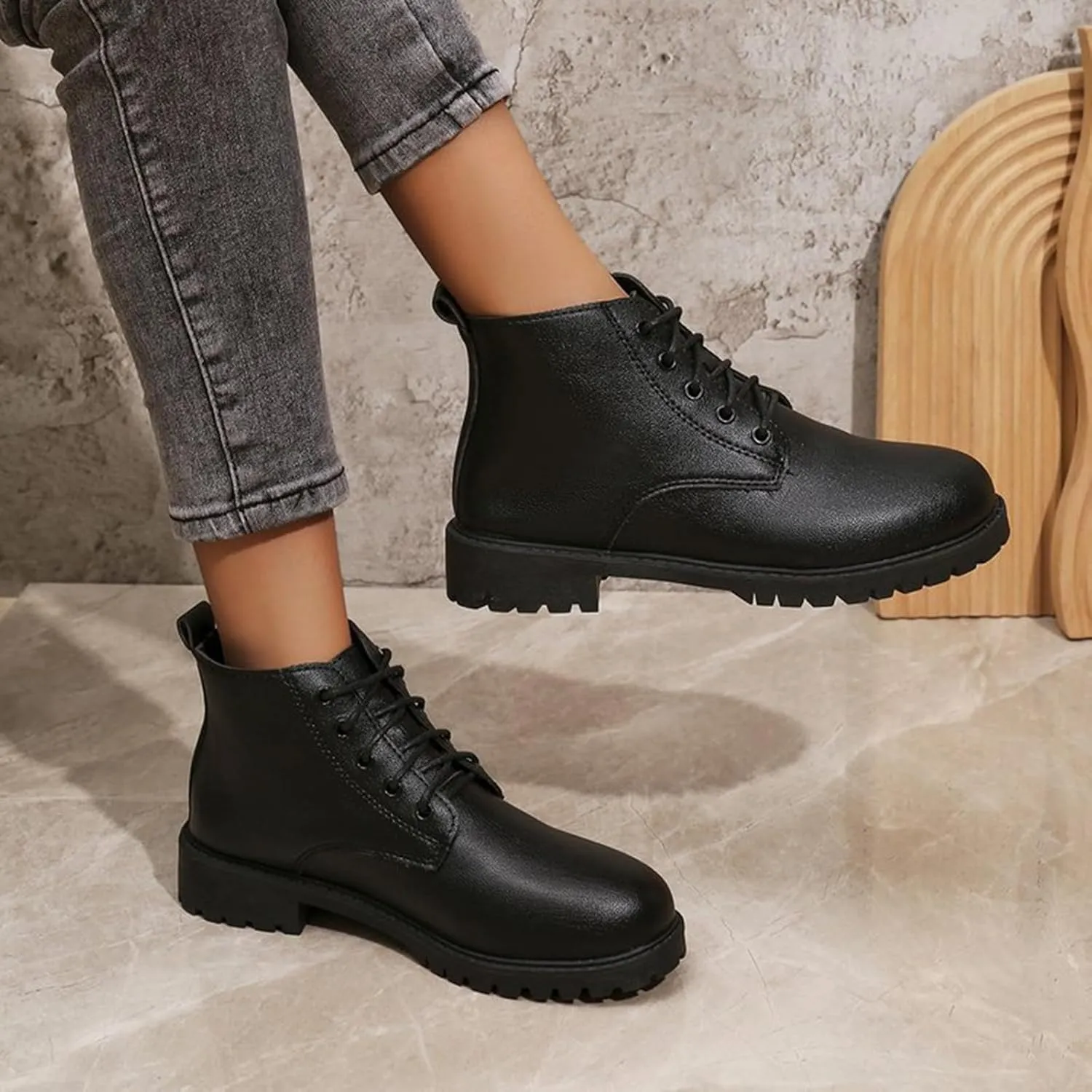 Women's Ankle Boots Black Heeled Boots Non Slip Work Boots Women Chunky Boots for Women 2024 Womens Ankle Boots Flat Low Heel Booties Womens Extra Wide Width Booties