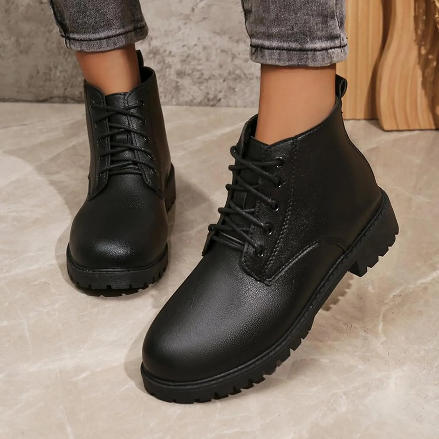 Women's Ankle Boots Black Heeled Boots Non Slip Work Boots Women Chunky Boots for Women 2024 Womens Ankle Boots Flat Low Heel Booties Womens Extra Wide Width Booties