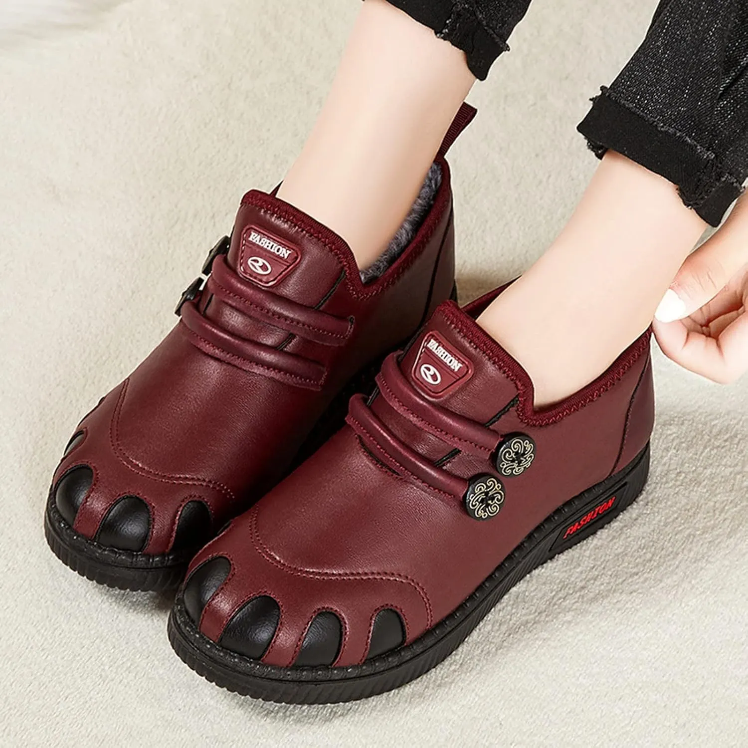 Womens Ankle Snow Boots Waterproof Wide 10 Womens Winter Duck Boots Waterproof with Zipper Womens Winter Snow Boots Size 8 Women Winter Boots Size 8w Botas Para Invierno Mujer