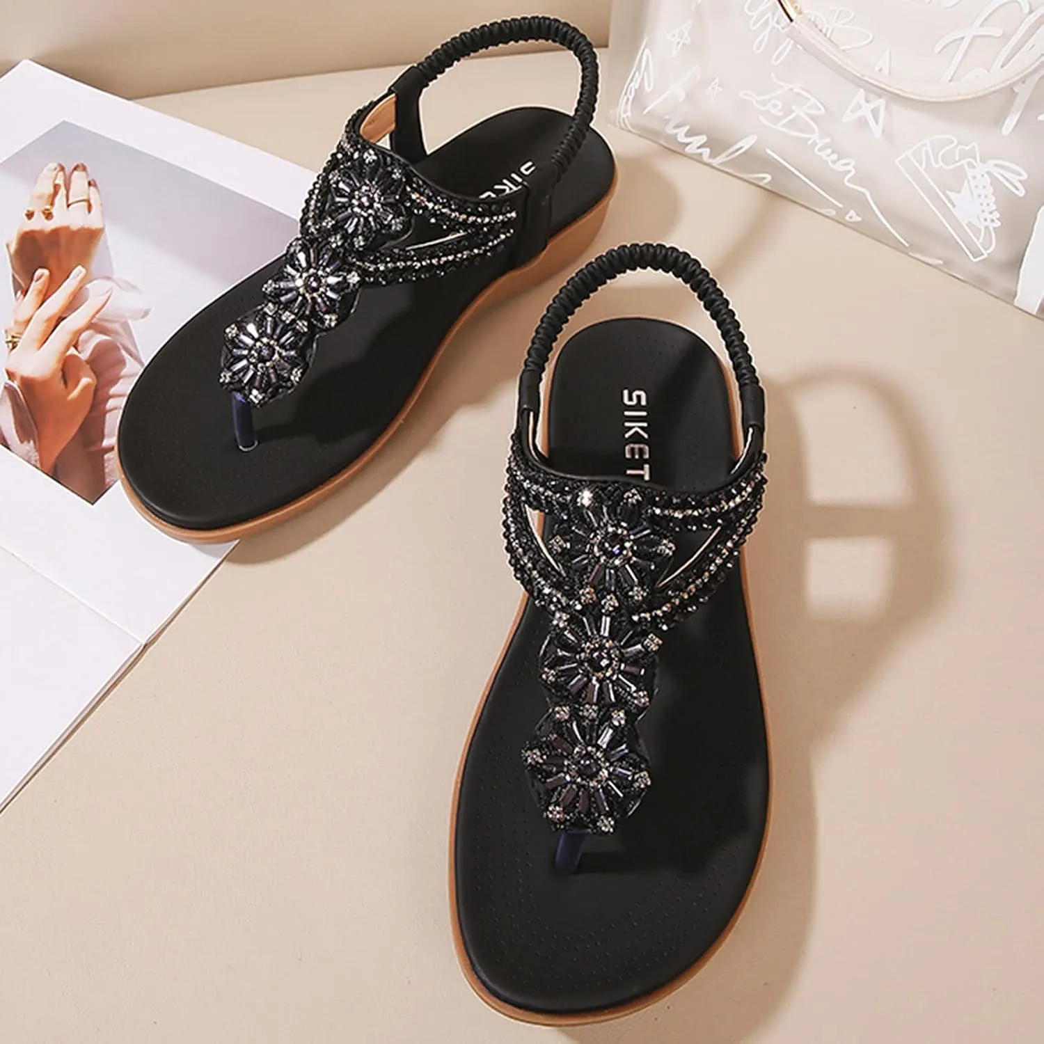 Women's Arch Support Sandals Shoes for Women Extra Wide Orthopedic Elegant Sandals for Women Dressy Comfortable Best Flip Flops for Walking Womens Flat Sandals Cute Wedge Sandals for Women