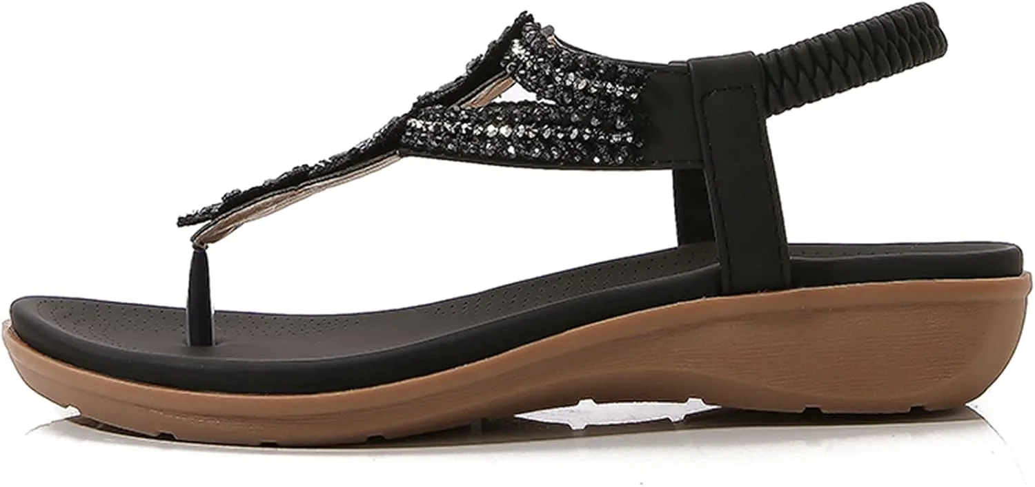 Women's Arch Support Sandals Shoes for Women Extra Wide Orthopedic Elegant Sandals for Women Dressy Comfortable Best Flip Flops for Walking Womens Flat Sandals Cute Wedge Sandals for Women