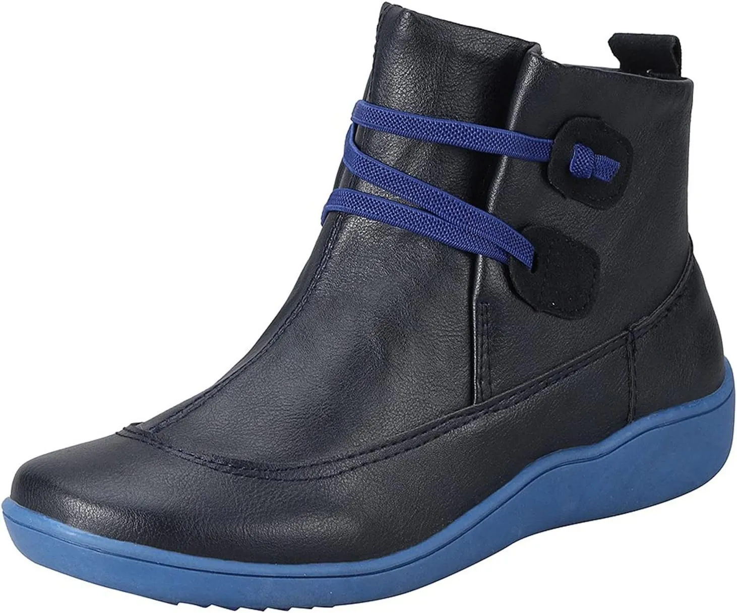 Womens Boots Retro Exquisite Beautiful Leather Boots for Women Flat Soft Sole Comfortable Ankle Boots