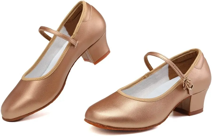Women's Character Dance Shoes Ballroom Latin Salsa Dancing Heels Wedding Pumps