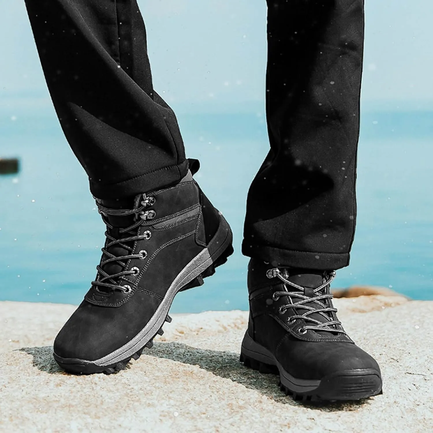 Womens Mens Winter Boots, Waterproof Hiking Boots Cold Weather Non Slip Boots Winter Work Boots for Men Duck Boots Women