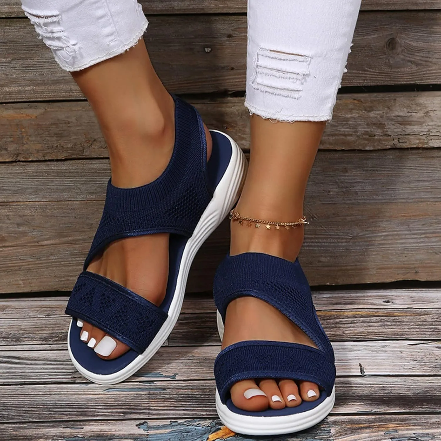 Womens Orthopedic Sandals Comfortable Dressy Walking Platform Ankle Strap Shoes Casual Wedge Shoes with Arch Support Beach