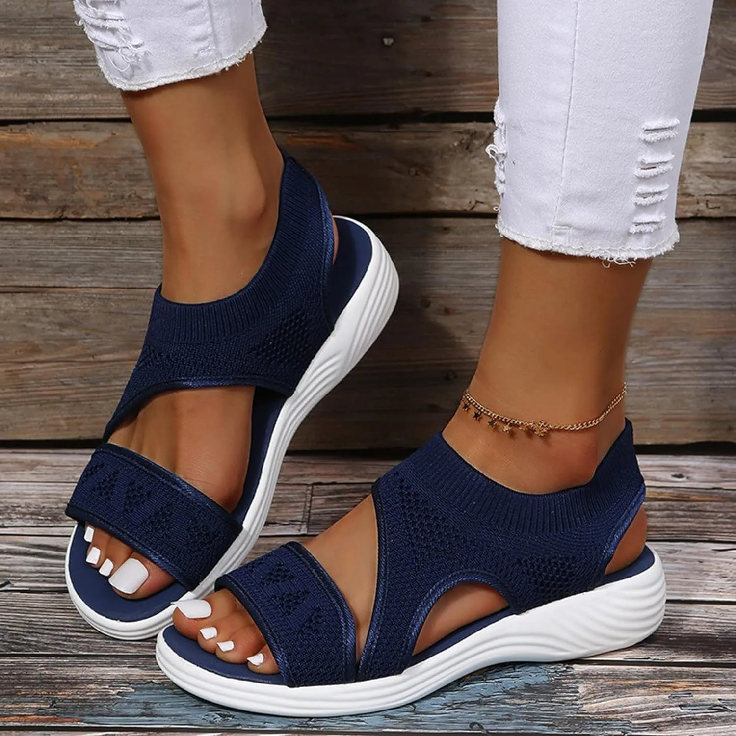 Womens Orthopedic Sandals Comfortable Dressy Walking Platform Ankle Strap Shoes Casual Wedge Shoes with Arch Support Beach