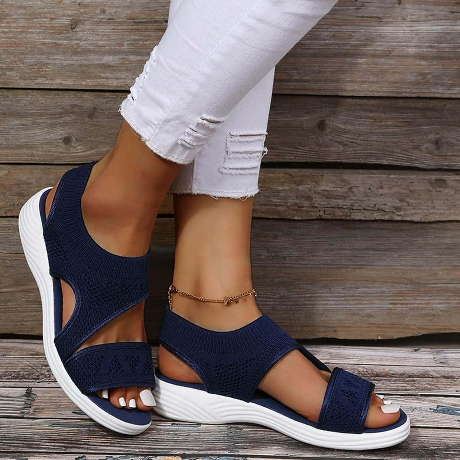 Womens Orthopedic Sandals Comfortable Dressy Walking Platform Ankle Strap Shoes Casual Wedge Shoes with Arch Support Beach