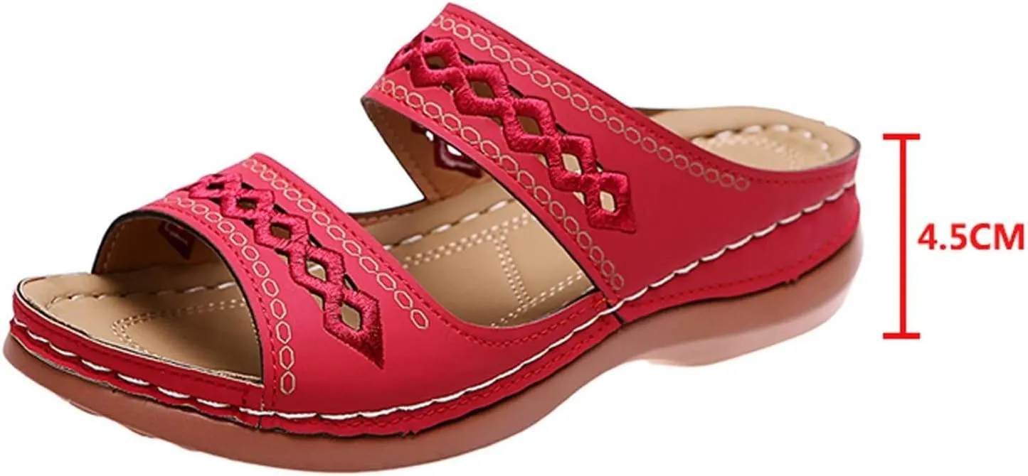 Womens Orthopedic Sandals Support Flip Flops Slip On Wide Sandals Platform Summer Comfortable Walking Shoes
