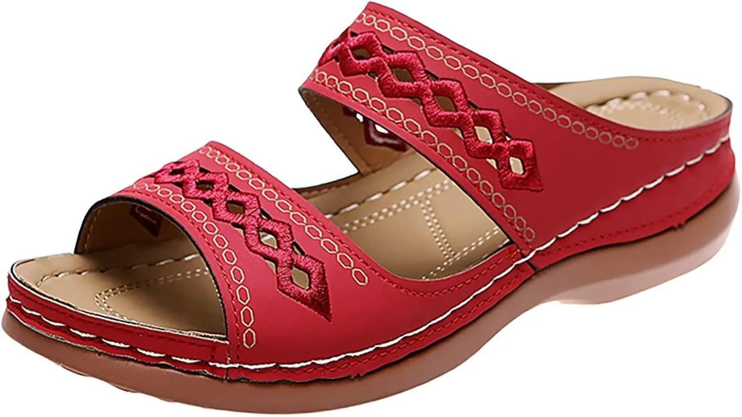 Womens Orthopedic Sandals Support Flip Flops Slip On Wide Sandals Platform Summer Comfortable Walking Shoes