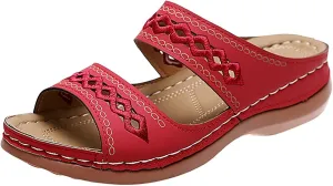 Womens Orthopedic Sandals Support Flip Flops Slip On Wide Sandals Platform Summer Comfortable Walking Shoes