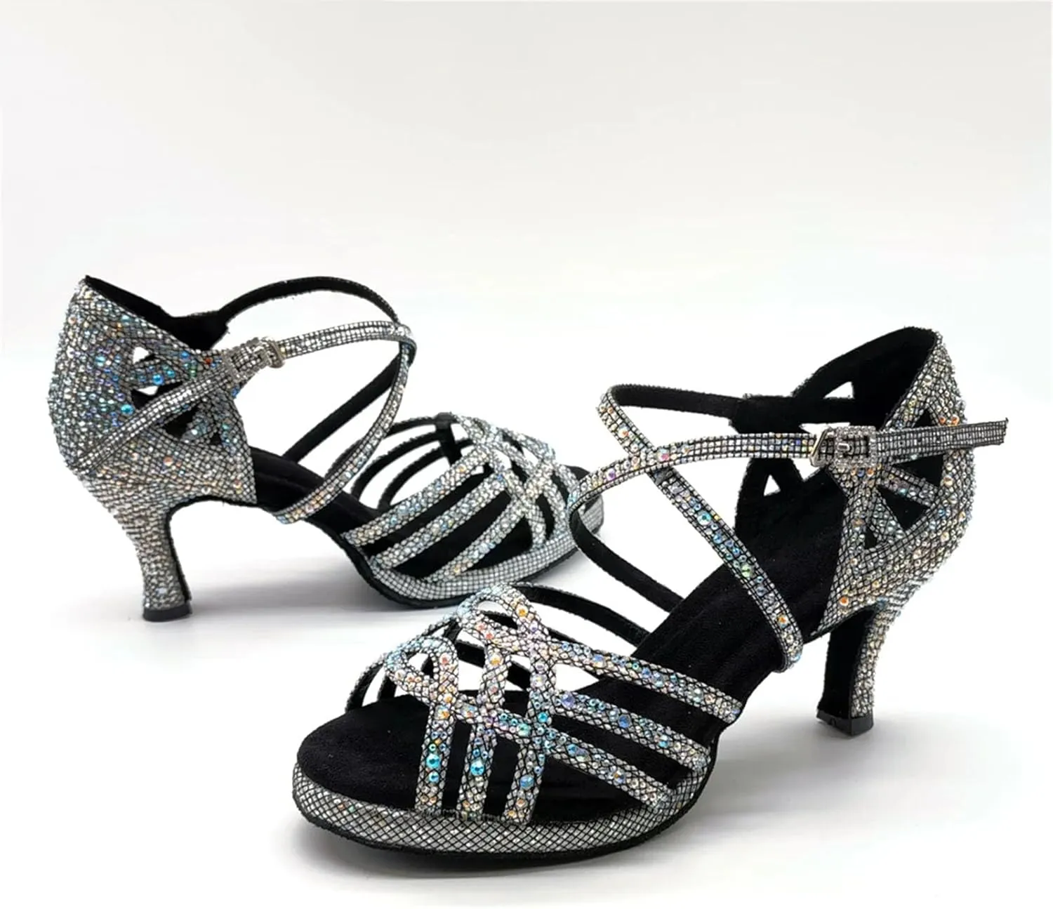 Women's Platform Latin Dance Shoes - Ballroom Tango Salsa High Heel Party Sandals, 10CM/3.9Inch Heel Height